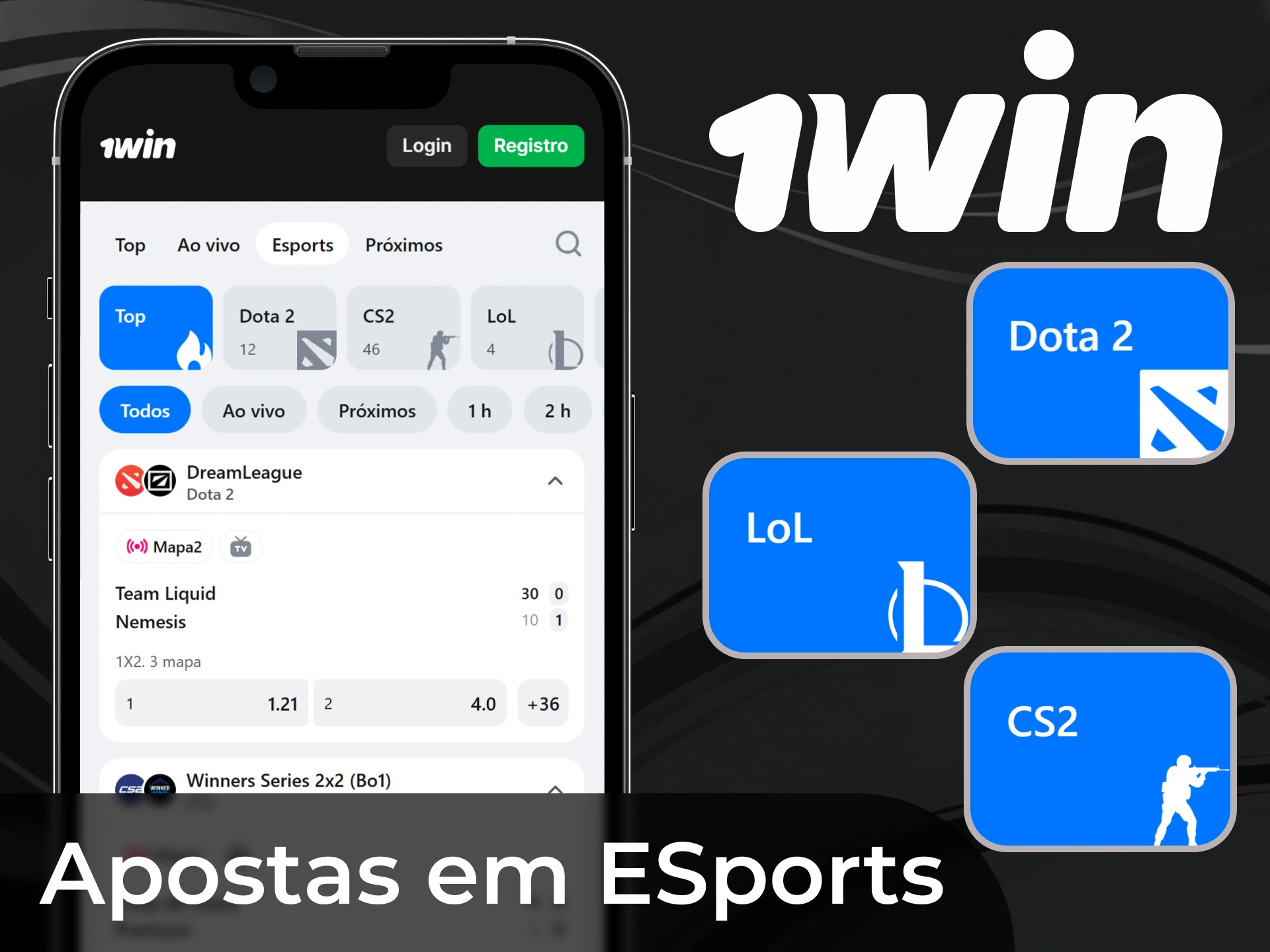 As apostas ciberesportivas tamb&eacute;m est&atilde;o dispon&iacute;veis no 1win.