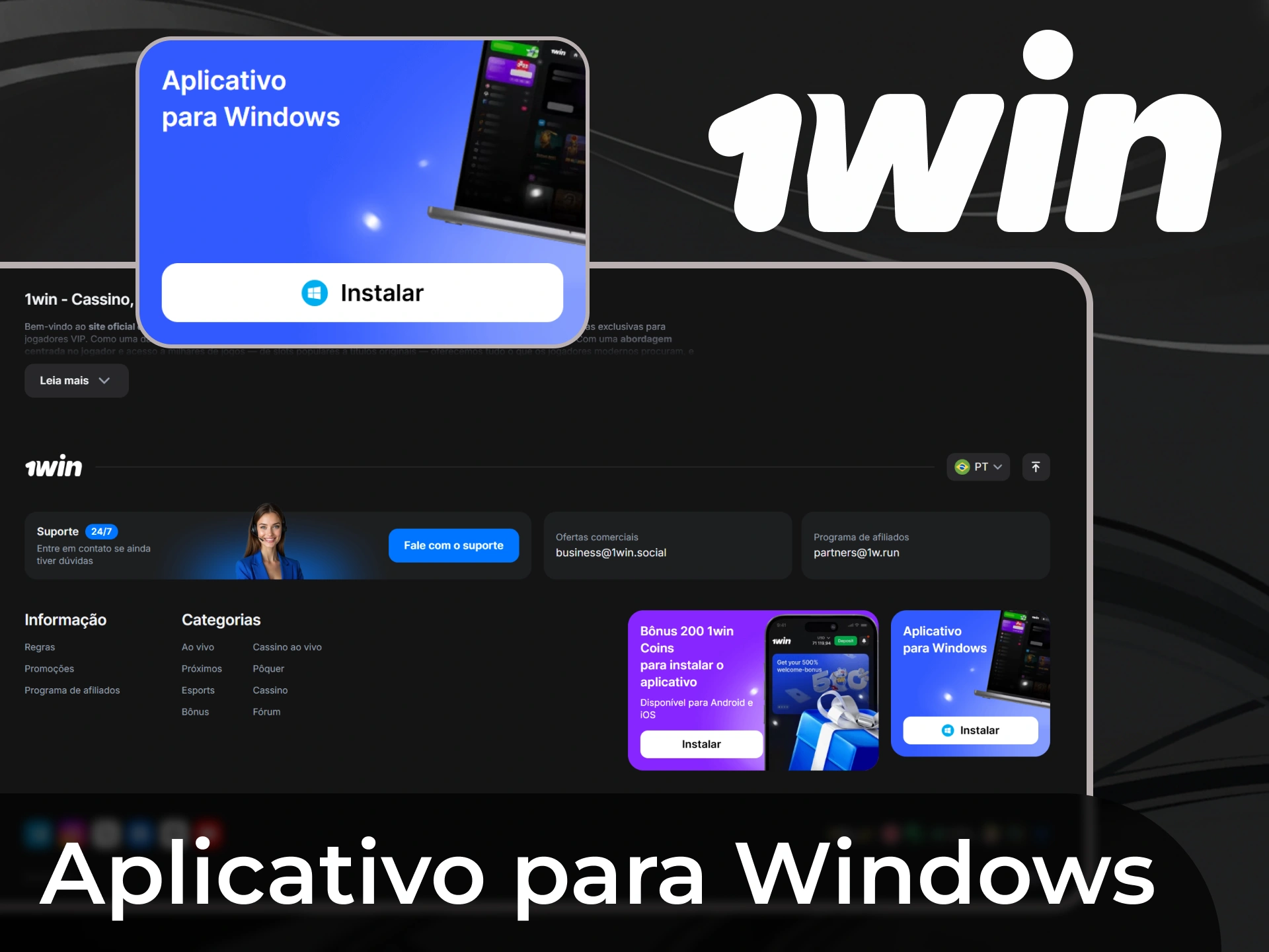 Ter&aacute; acesso a um software especial para PC no qual poder&aacute; jogar Aviator da 1Win.
