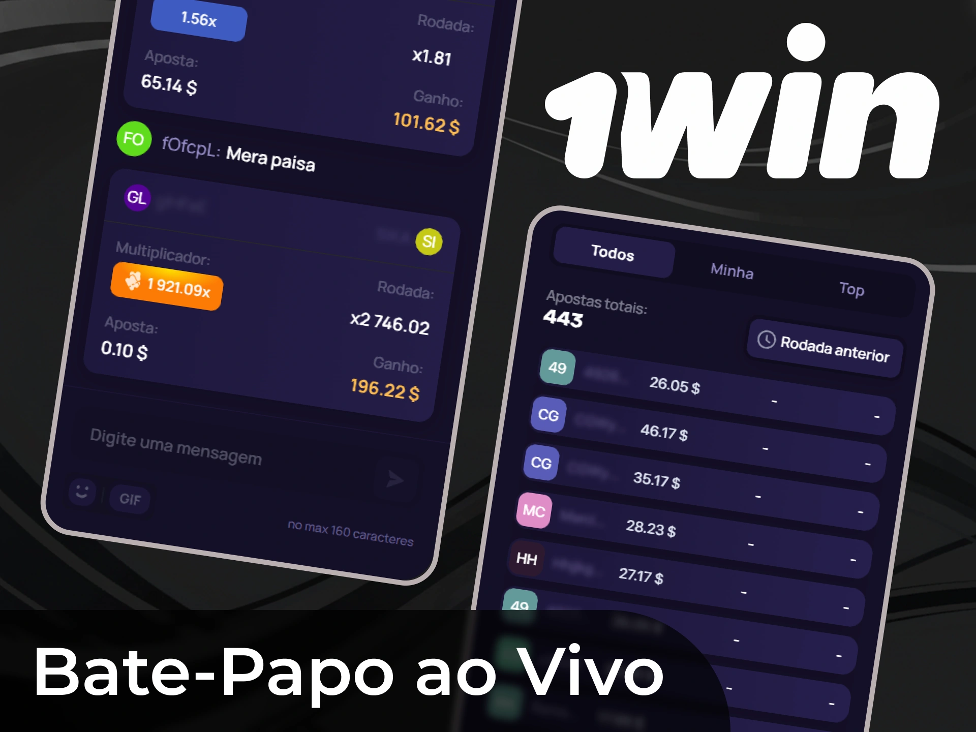 Foi criada uma sala de conversa&ccedil;&atilde;o especial dentro do jogo 1Win para a comunica&ccedil;&atilde;o em direto entre os utilizadores.