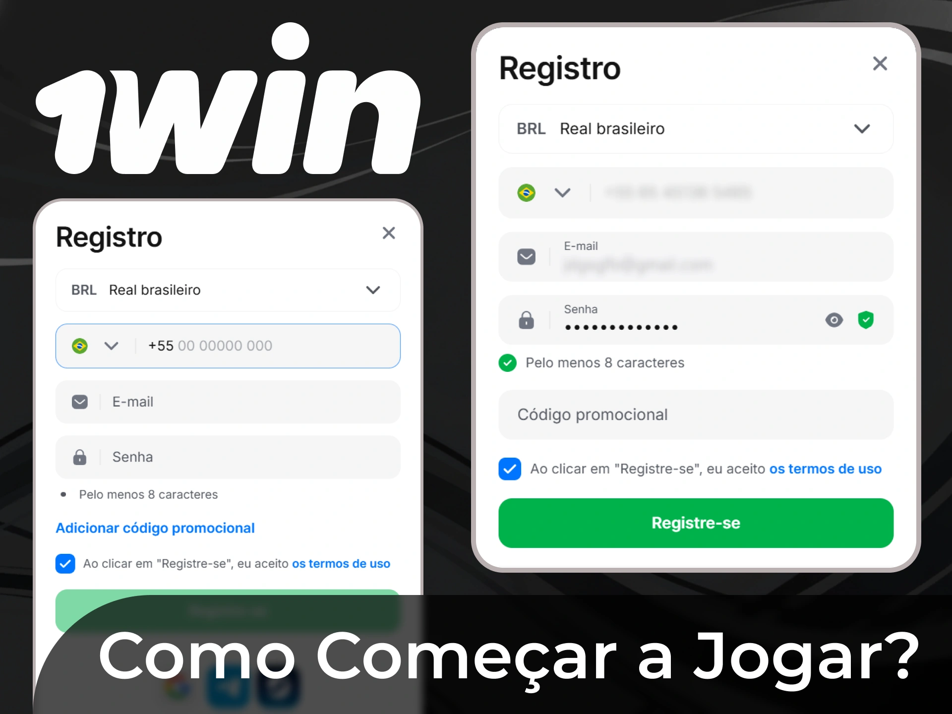 Para come&ccedil;ar a jogar, basta criar uma conta no s&iacute;tio Web oficial e depositar fundos na sua conta 1Win.
