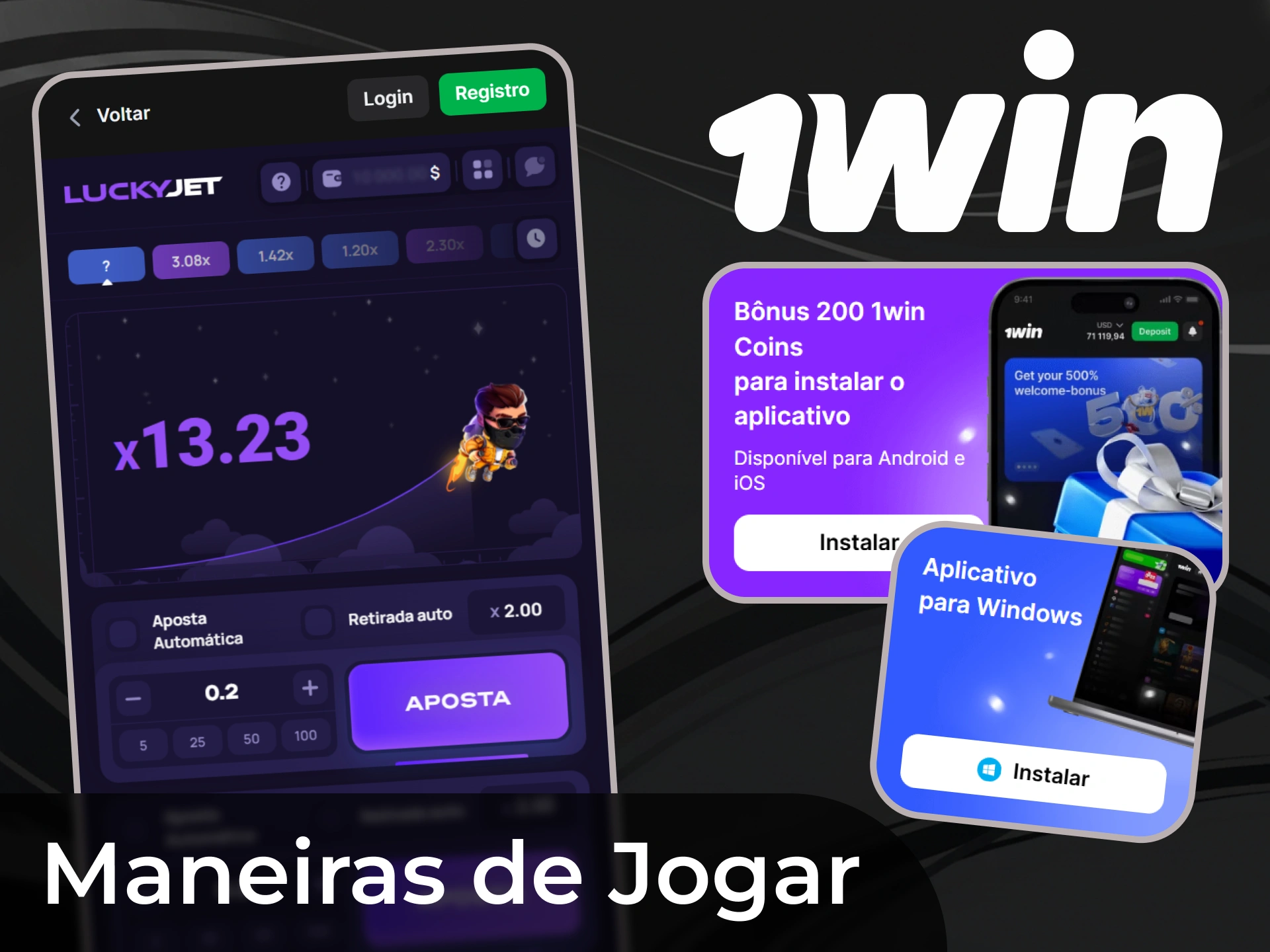 O acesso ao 1Win n&atilde;o se faz apenas atrav&eacute;s do s&iacute;tio Web, mas tamb&eacute;m atrav&eacute;s de aplica&ccedil;&otilde;es para Android e Windows.