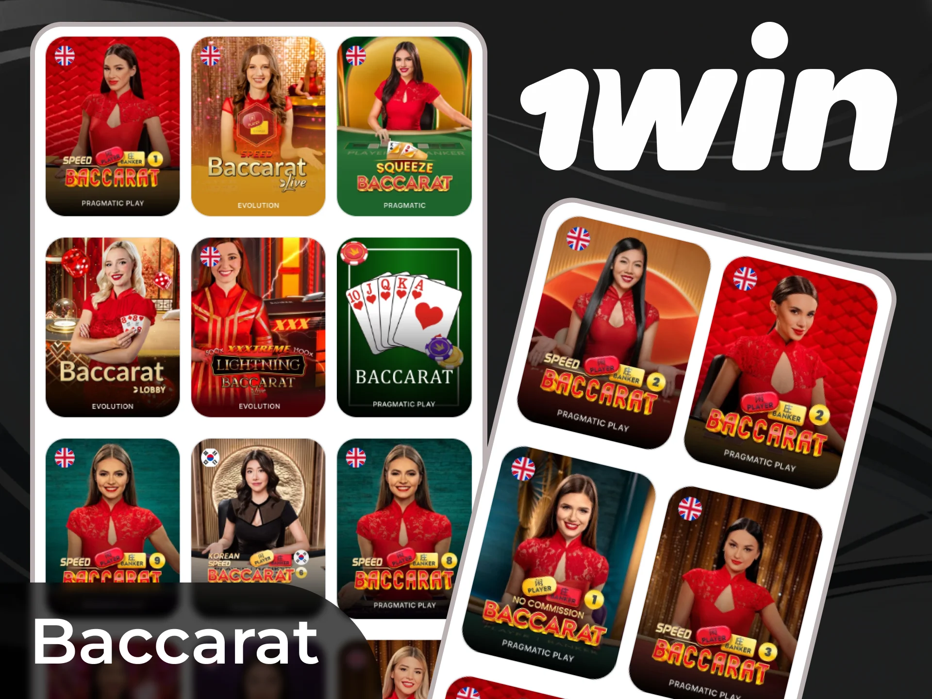 Jogue bacar&aacute; e outros jogos de cartas no cassino online 1win.