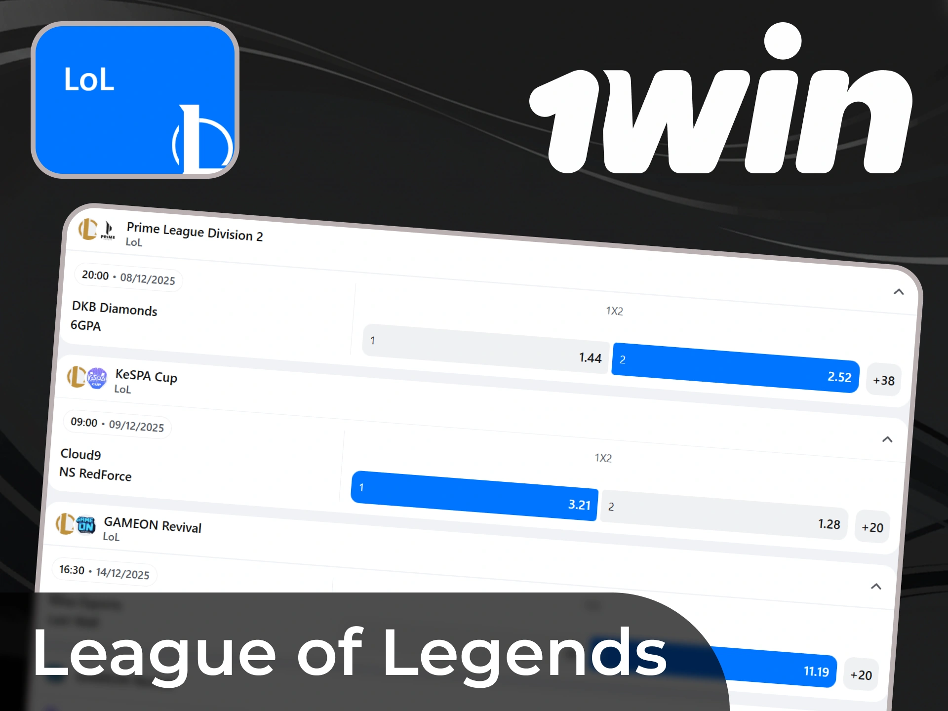 Fa&ccedil;a suas apostas nos jogos LOL e ganhe.