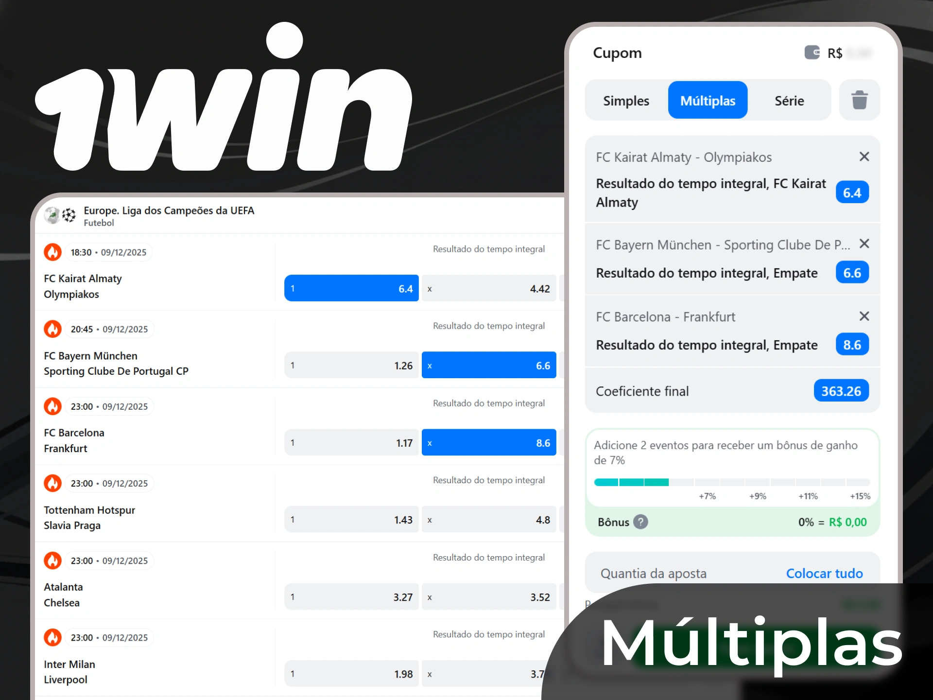 Crie apostas m&uacute;ltiplas na 1win para combinar as probabilidades de diferentes eventos e obter um pagamento maior.
