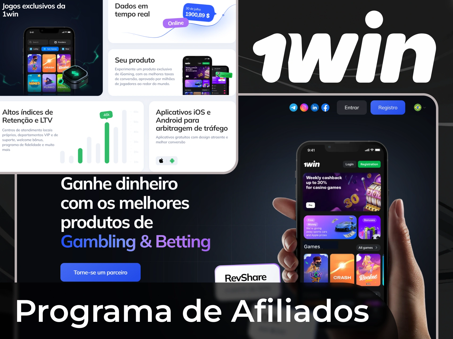 Junte-se ao programa de afiliados 1win para receber b&ocirc;nus extras da parceria.
