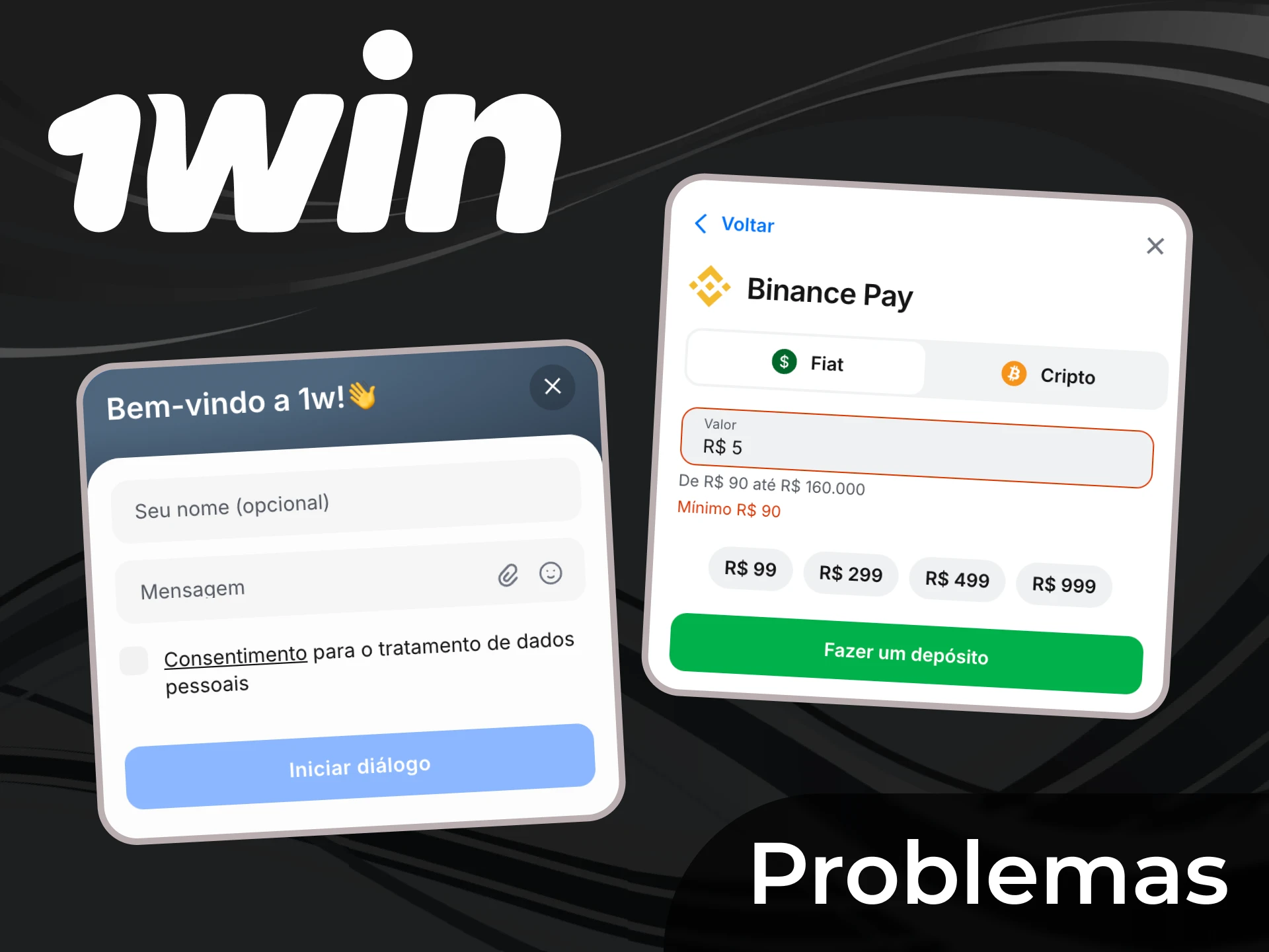 Pode contactar o suporte da 1win para quest&otilde;es relacionadas com dep&oacute;sitos.