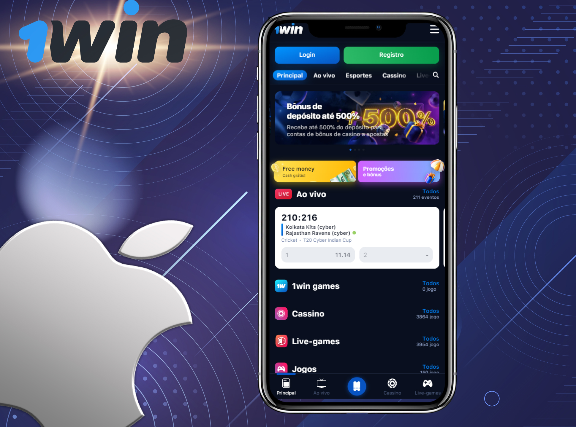 Faça o download do aplicativo 1win para seu iPhone e faça suas apostas a qualquer momento.
