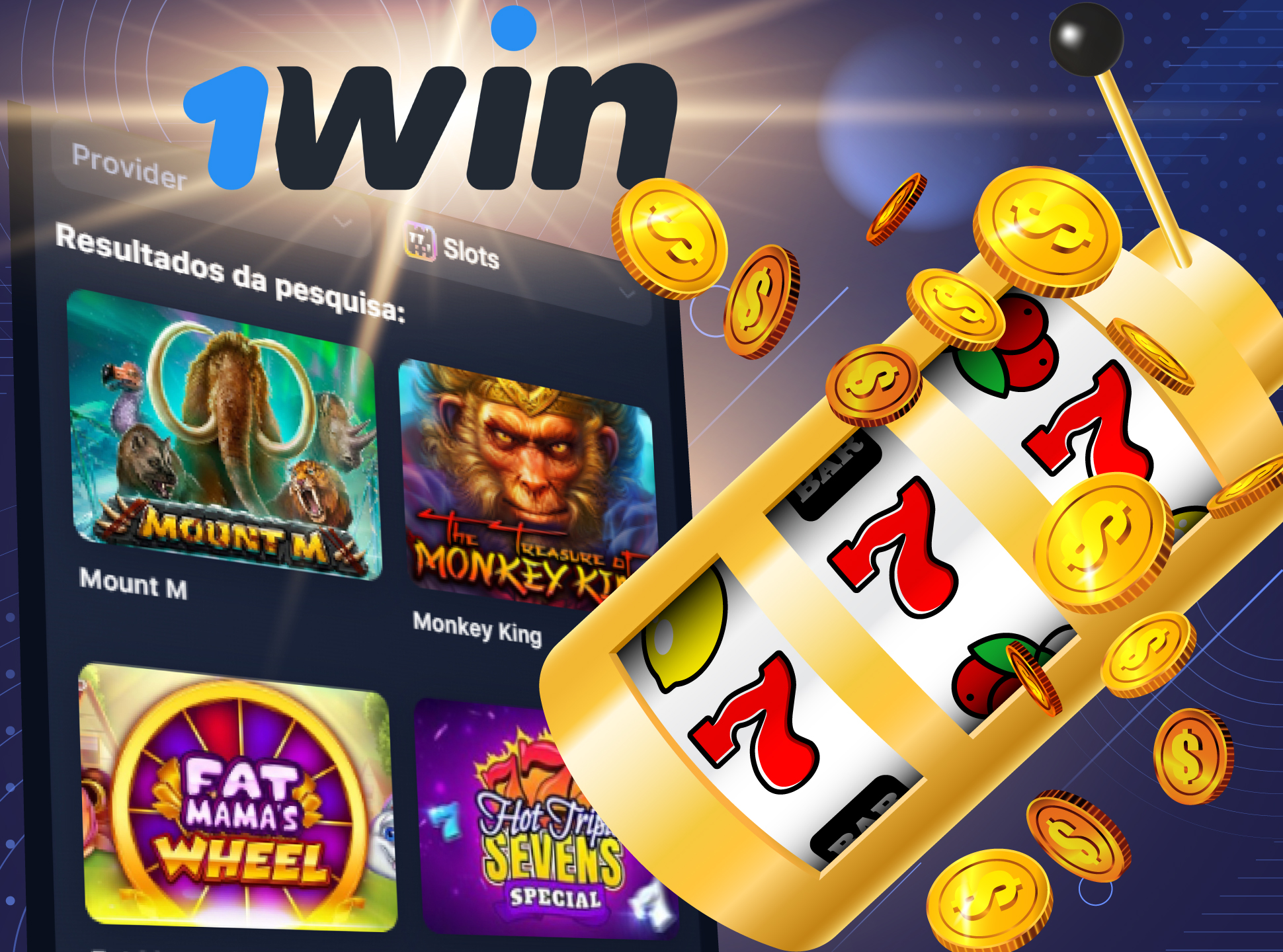 Jogue slots de fornecedores renomados no 1win Casino.