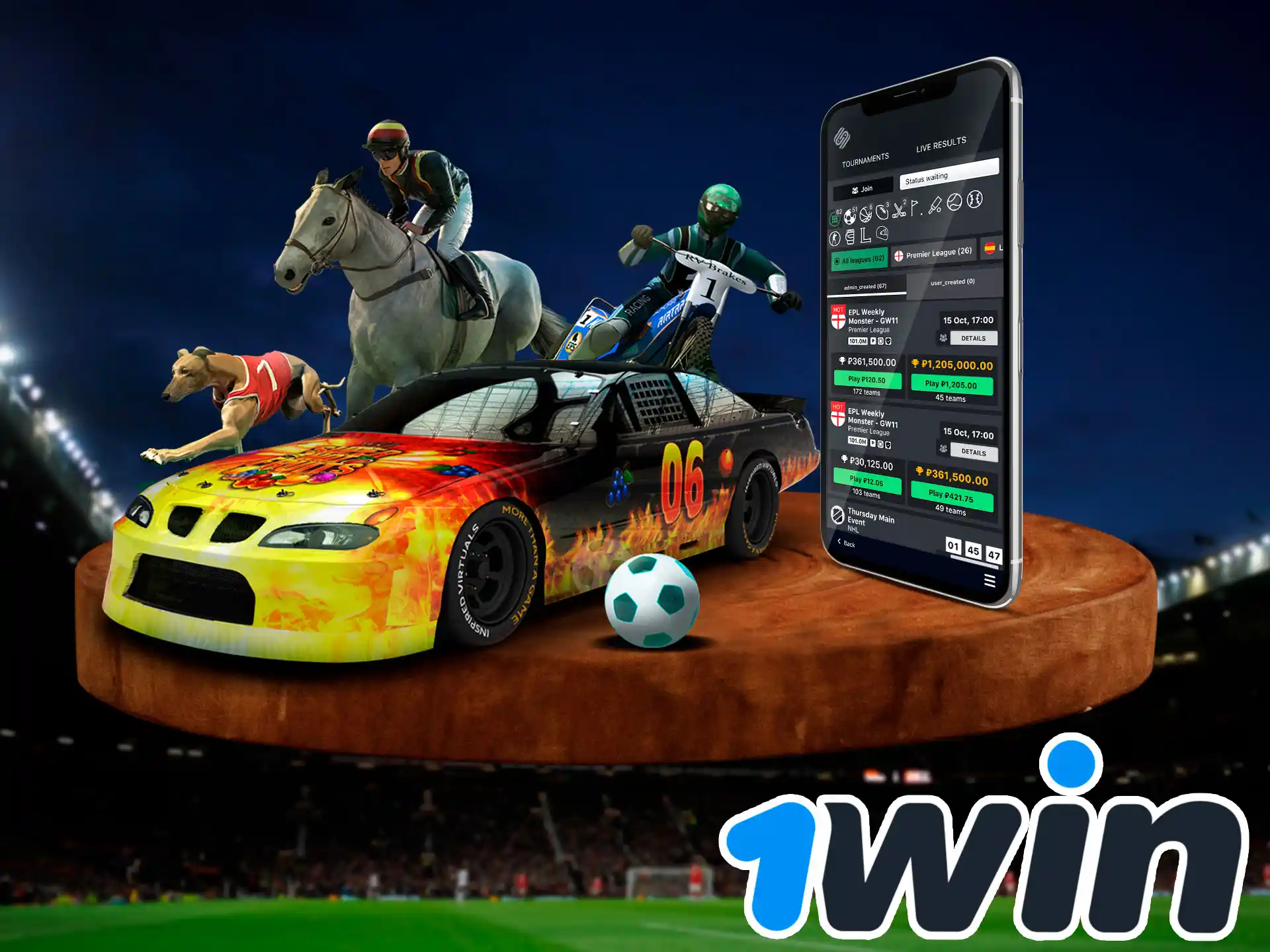 Você pode apostar em esportes virtuais da mesma forma que em esportes reais no aplicativo 1win.