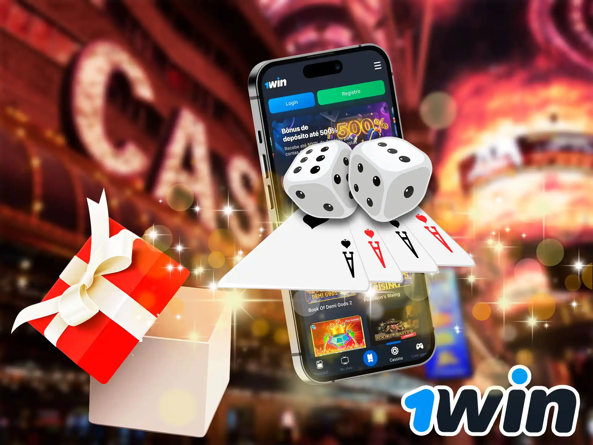 Digite um código promocional ao se registrar e receba um bônus no 1win Casino.