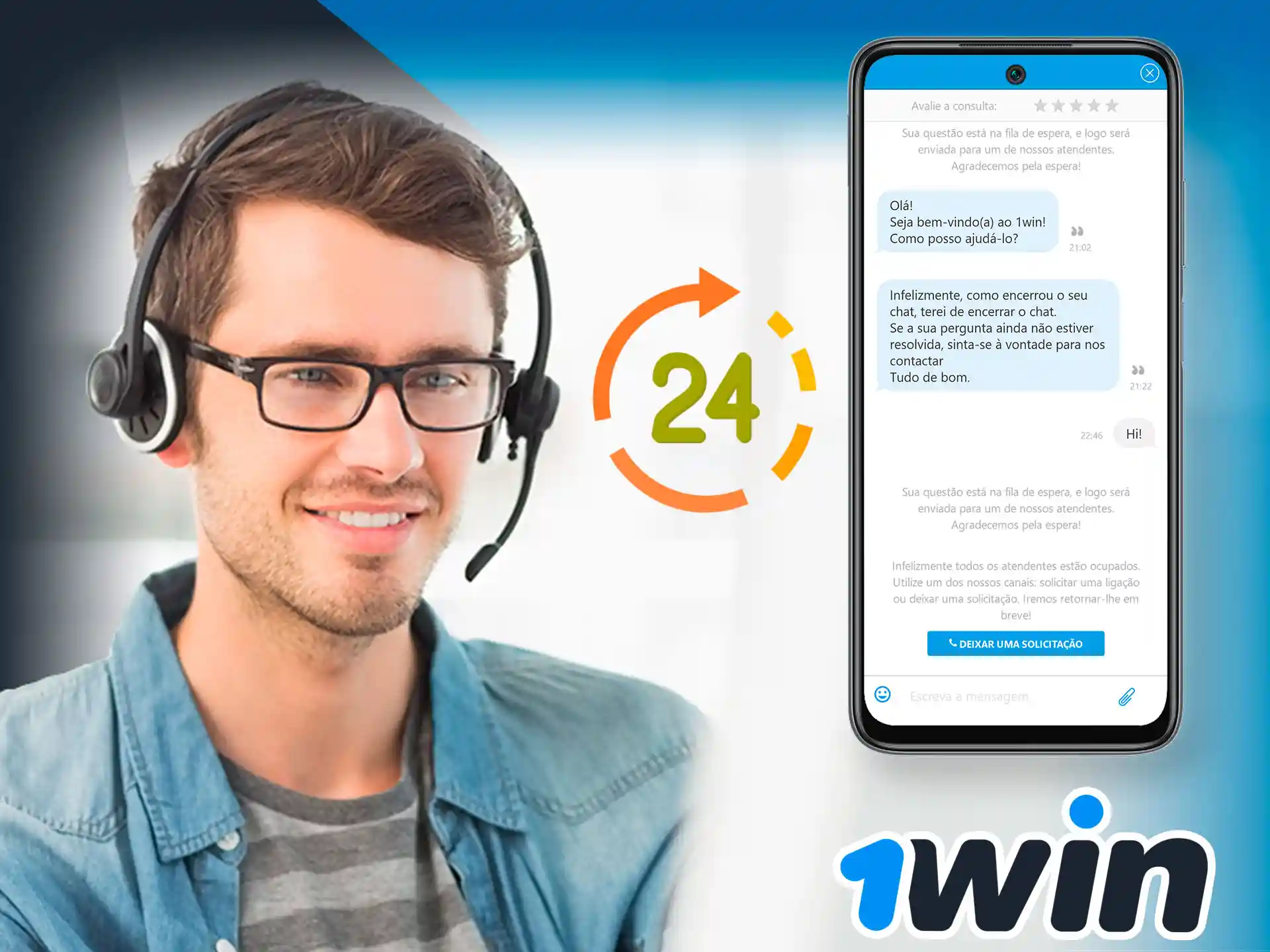 1win pode ser contatado a qualquer momento diretamente no aplicativo.
