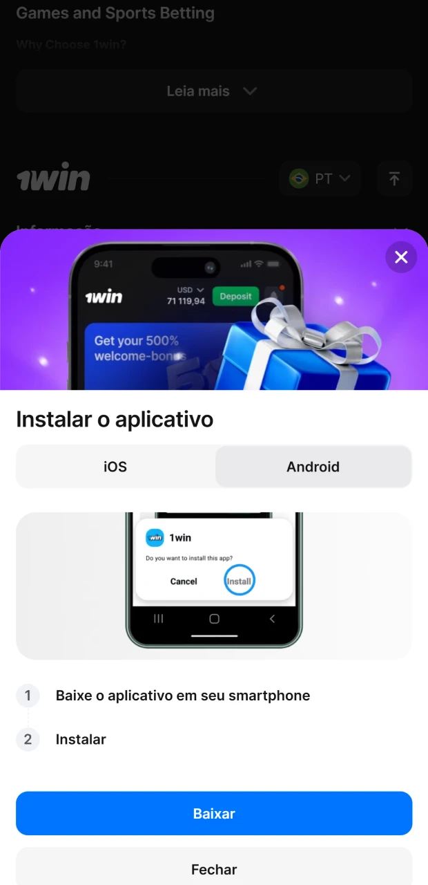 Aguarde que o arquivo seja baixado para seu telefone.