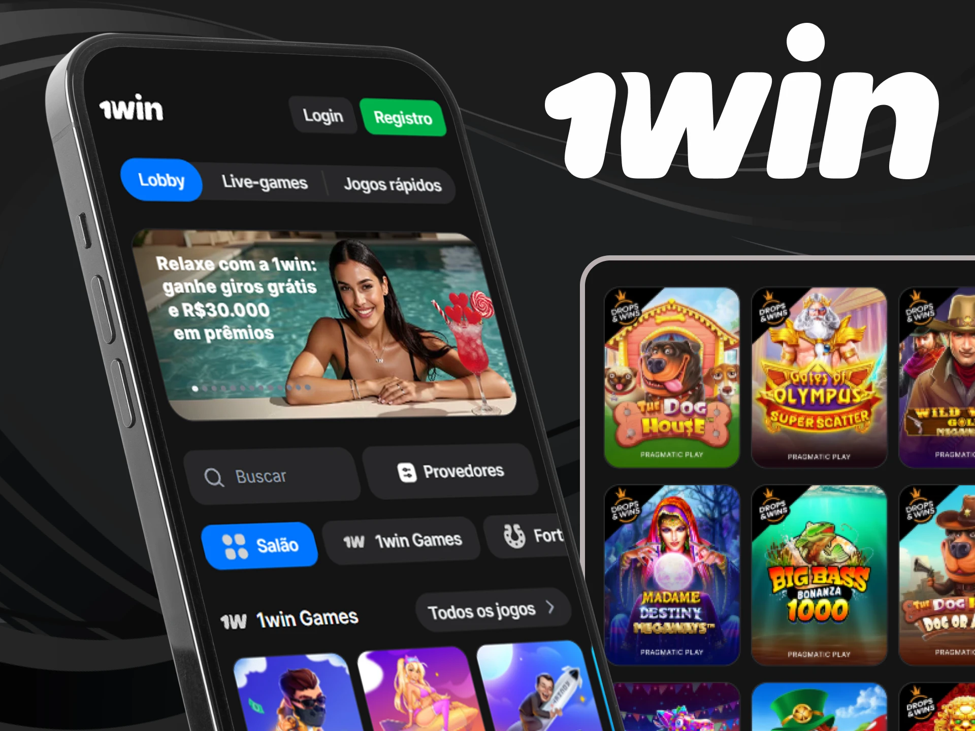 Você também encontrará cassinos online no aplicativo 1win.