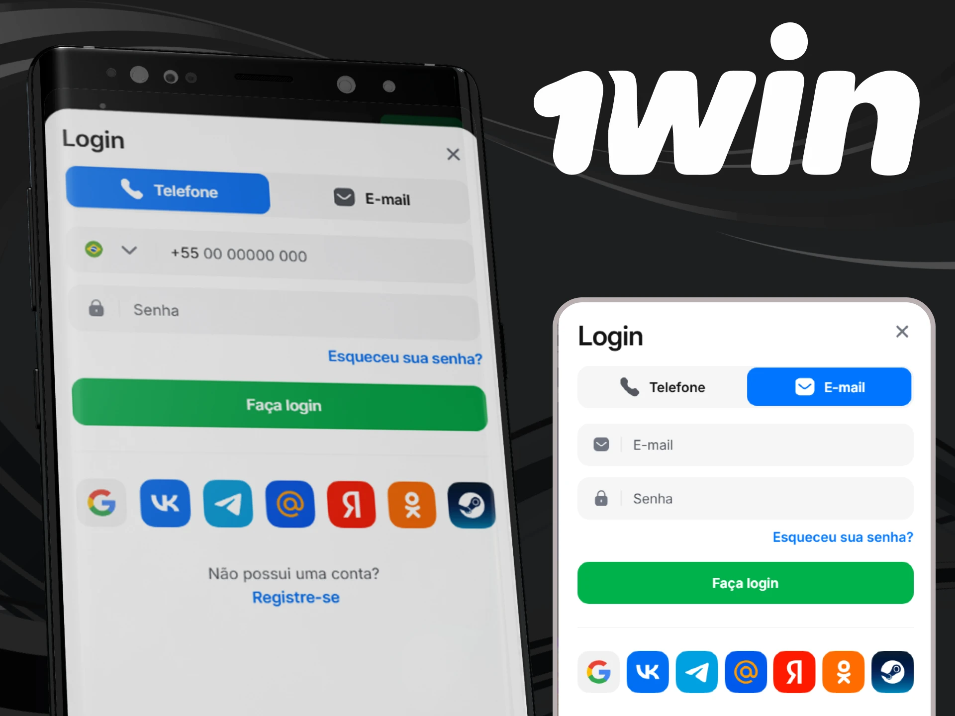 Acesse sua conta 1win com seu nome de usuário e senha.