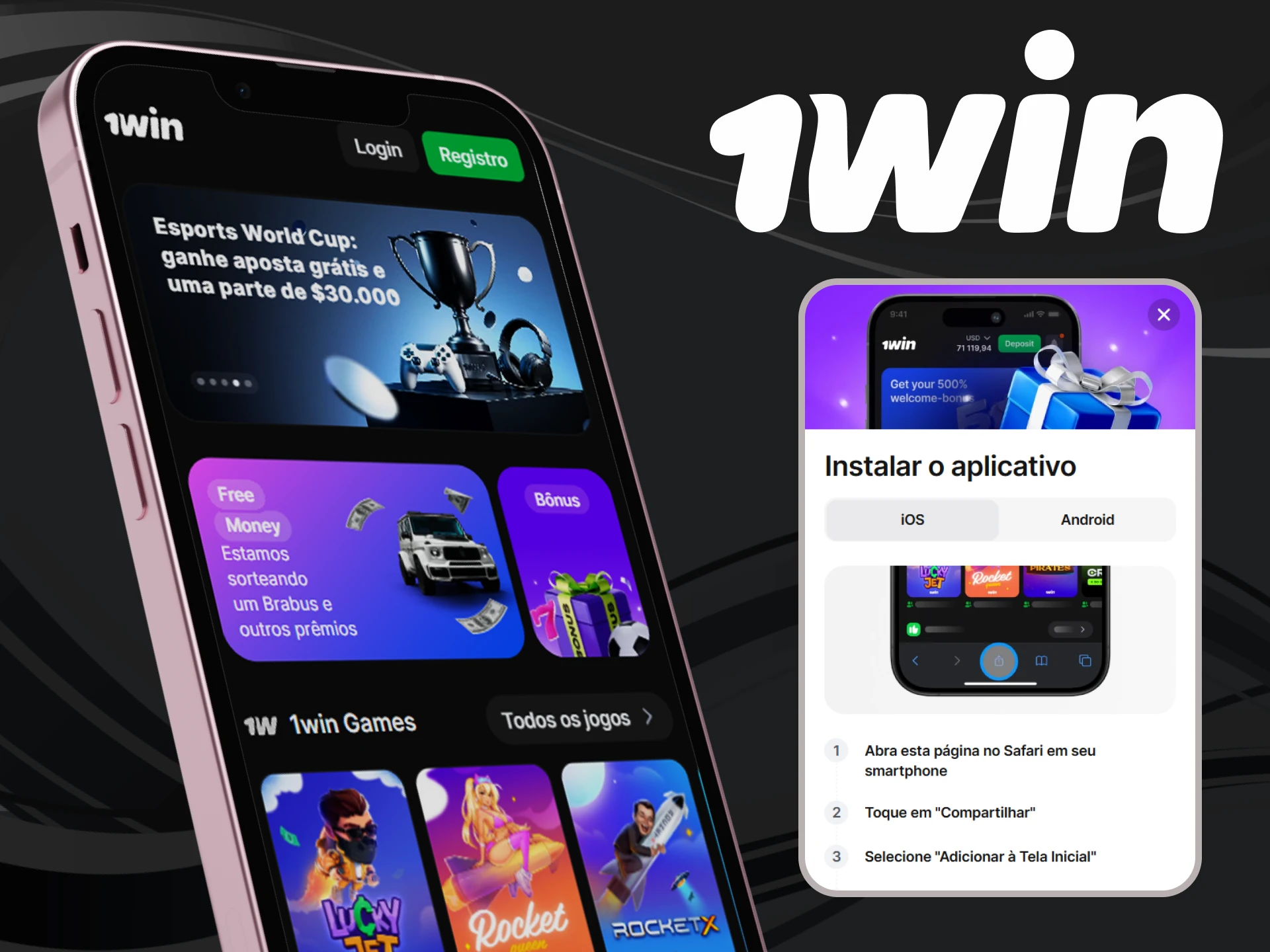 Qualquer modelo mais recente de iPhone pode instalar o aplicativo 1win.