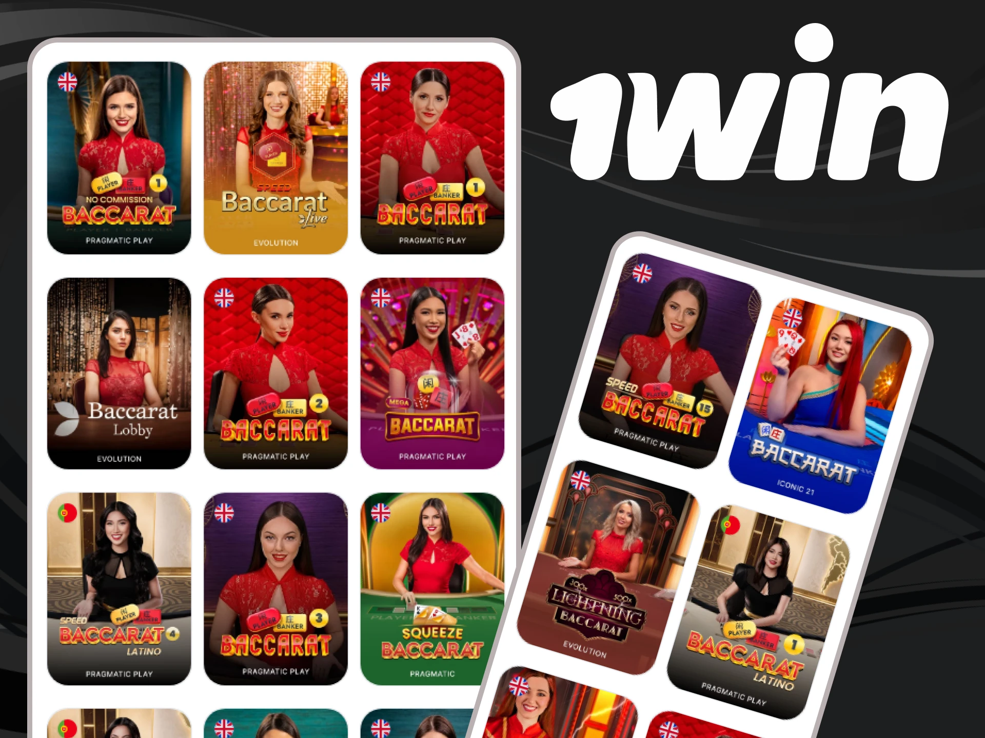 Jogue bacará e outros jogos de cartas no cassino online 1win.