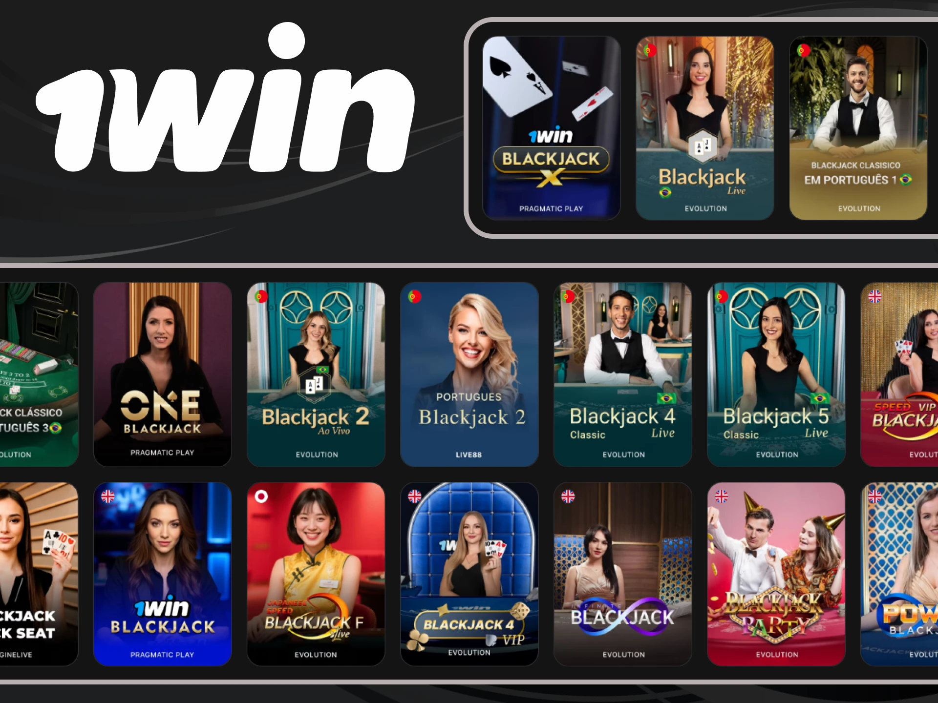 Junte 21 pontos e ganhe o blackjack no 1win Casino.