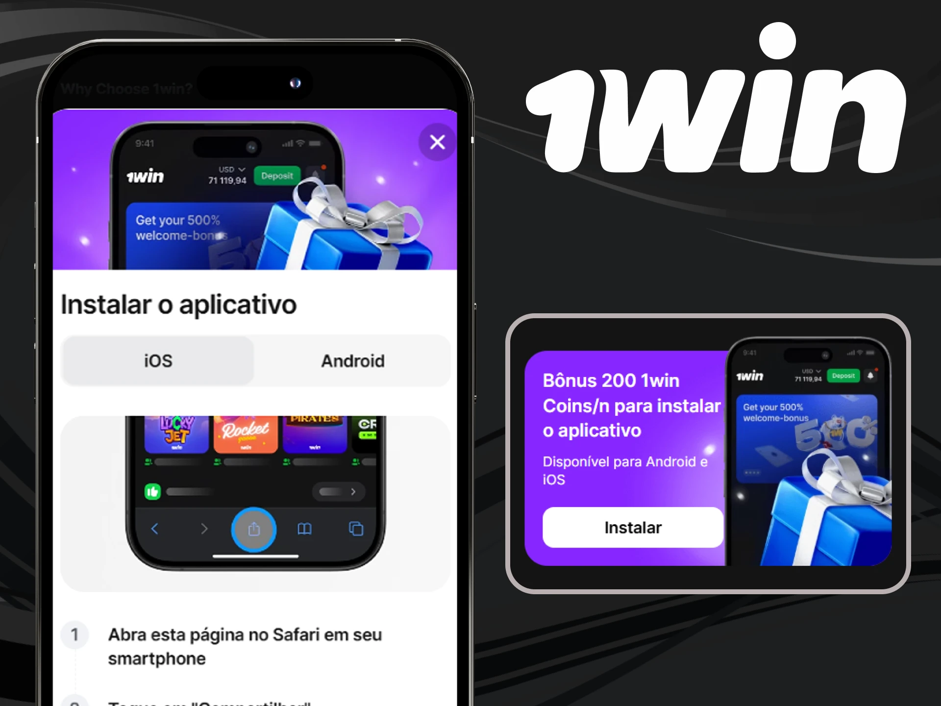 Faça o download do aplicativo 1win para seu iPhone e faça suas apostas a qualquer momento.