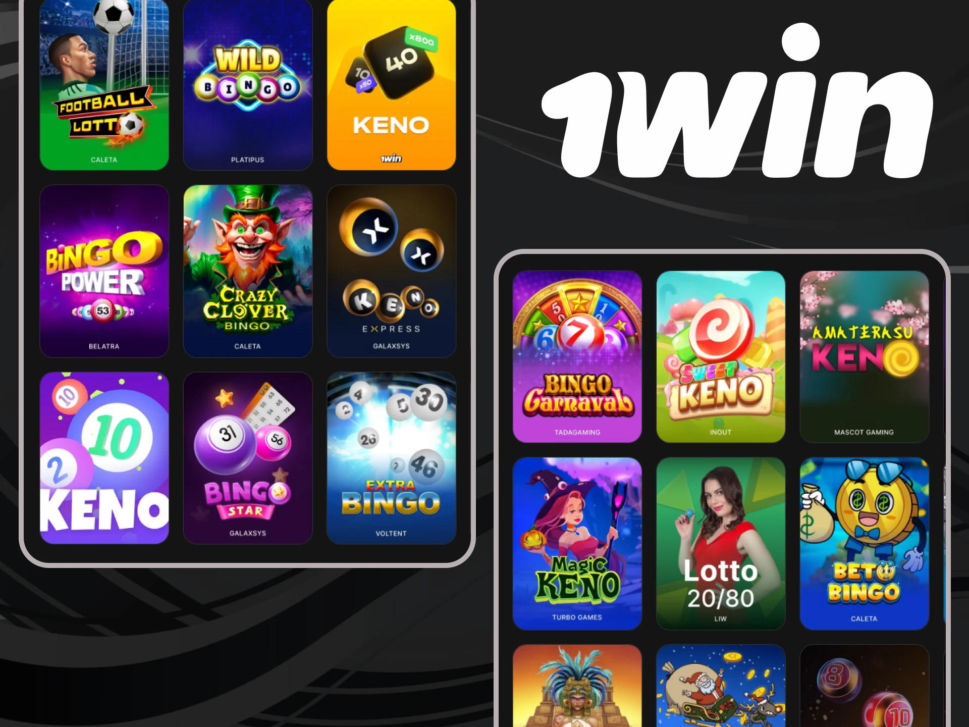 Tente sua sorte e jogue os jogos da loteria 1win.