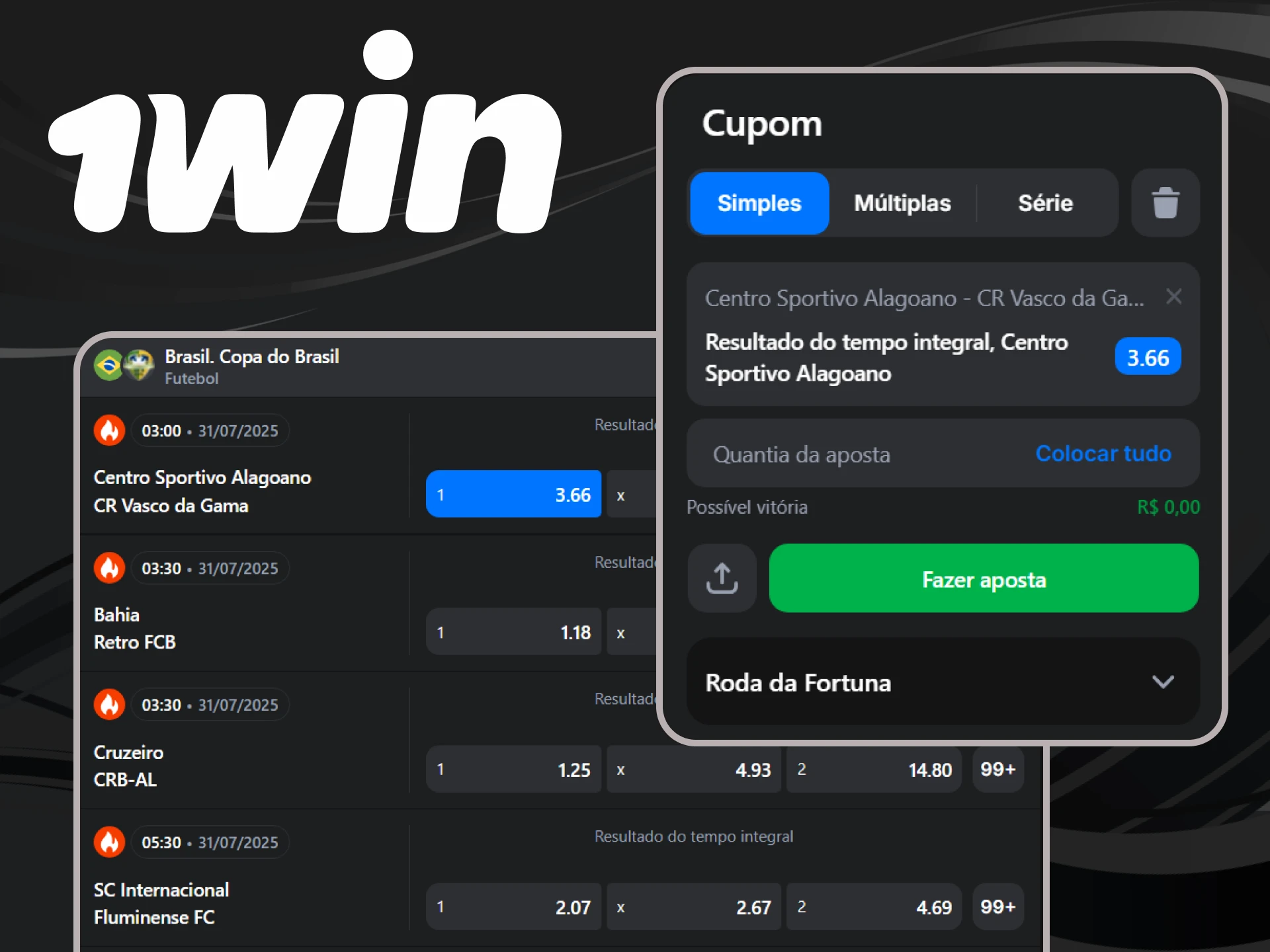 Faça apostas simples se você é novo a apostar a 1win.