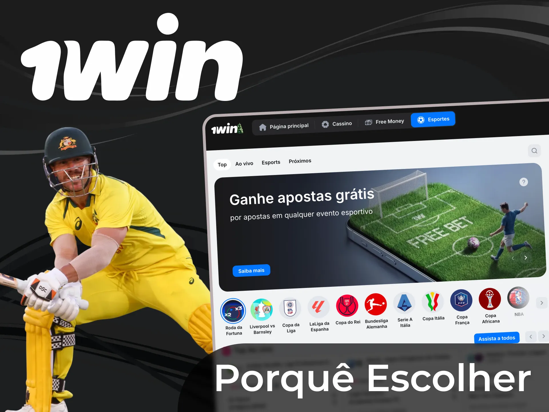 David Warner avaliou pessoalmente a interface da 1win.