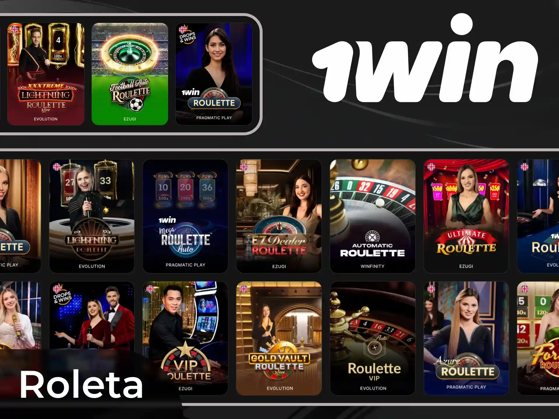 Na 1win você encontrará diferentes tipos de roleta.