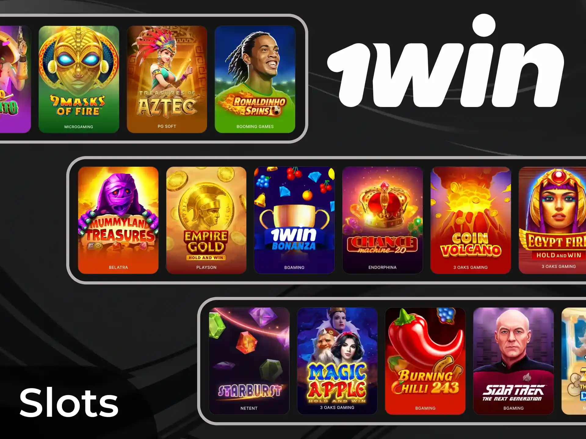 Jogue slots de fornecedores renomados no 1win Casino.